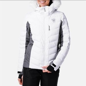 ROSSIGNOL RAPIDE HEATHER gray and white Ski Jacket S